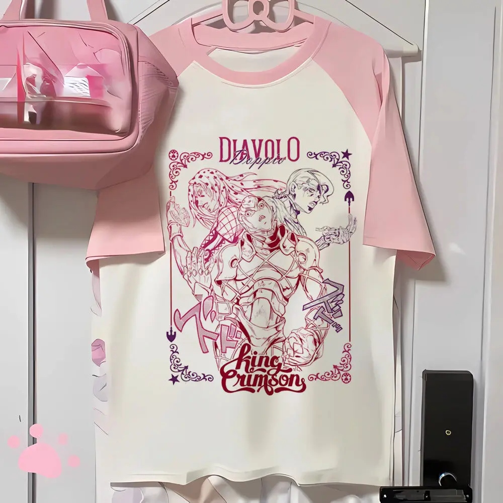 Jojo Bizarre Adventure shirt female anime harajuku  University Punk Y2k 80s t-shirt korean clothes graphic Classic harajuku view 3