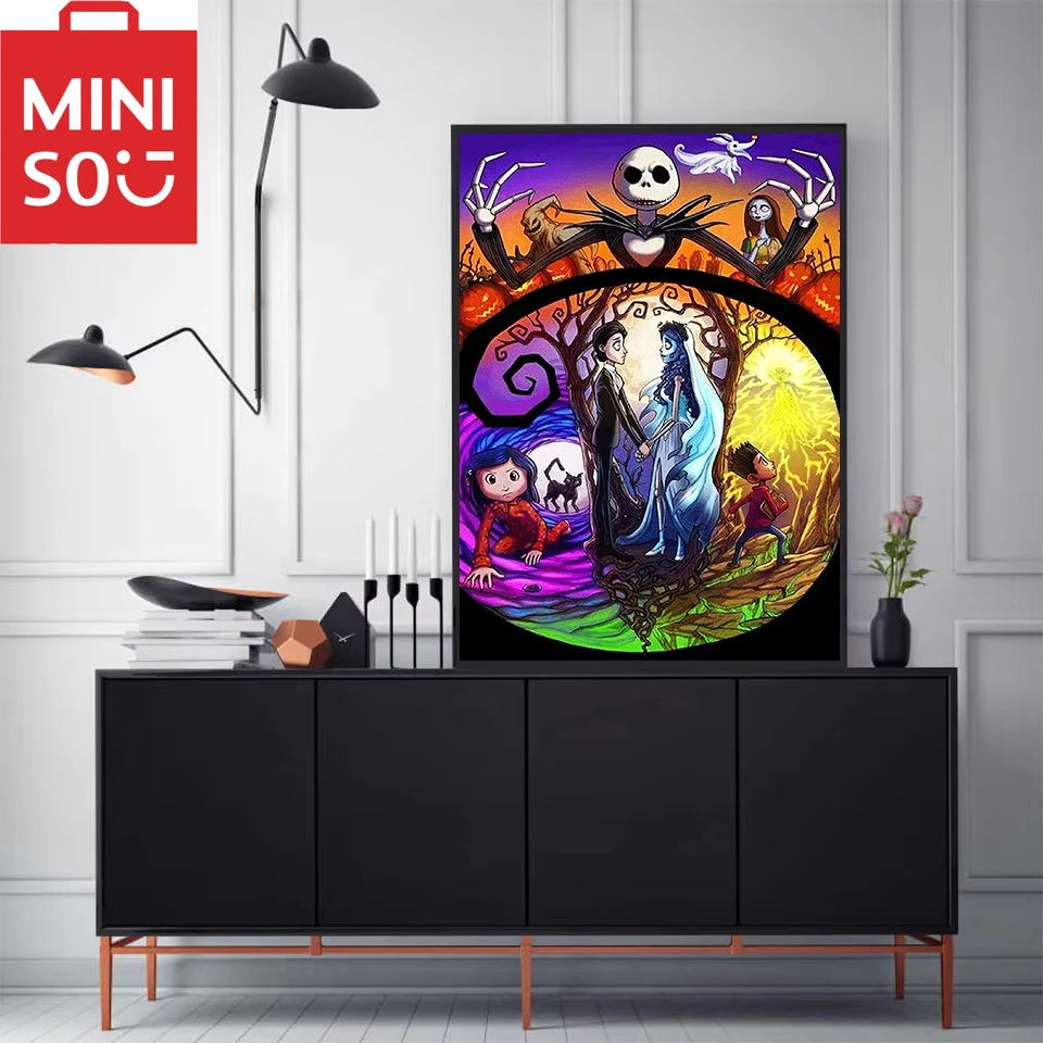 MINISO pintura al óleo por número Disney Tim Burton's Corpse Bride decoración del hogar pintura pared dormitorio decoración de la habitación marco de regalo