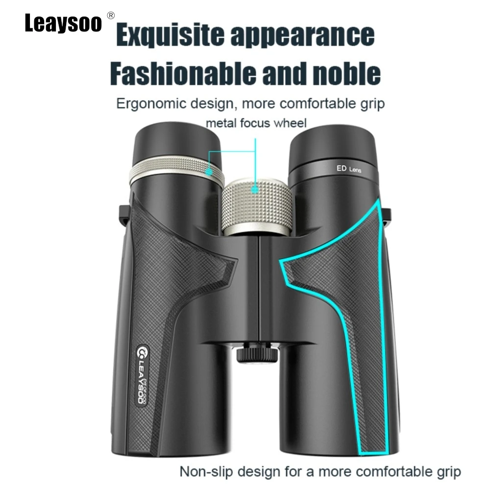 High Power 10x42 Binoculars , Low Light Night Vision Binoculars, Large View Roof Prism Telescope for Hiking Wildlife