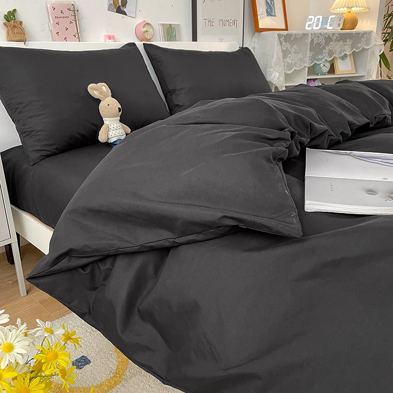 Duvet Cover Solid Color Quilt Cover Queen Size Comforter Cover High Quality Skin Friendly Fabric Bedding Cover