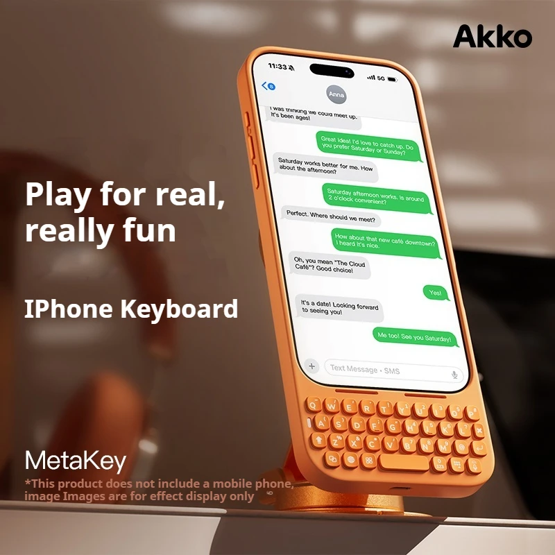 Akko Metakey Mobile Keyboard Suitable For Iphone 17 Promax Protective Phone Case Plug Play White Backlit Magnetic Suction Cute