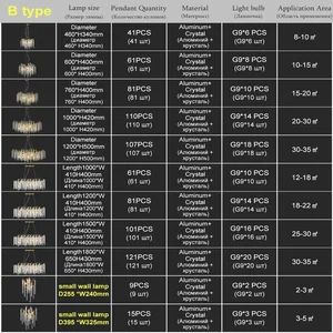 Kristall langer Küchentisch, Esszimmer, Schlafzimmer, goldener Kristallzweig, Hängsbeleuchtung 10 Hauptverkaufsfabrik von Kristallleuchter - №6