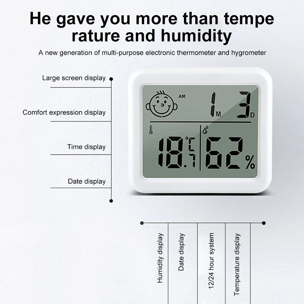 Mini cyfrowy zegar LCD termometr higrometr odkryty kryty pokój miernik temperatury i wilgotności czujnik Gauge stacja pogodowa