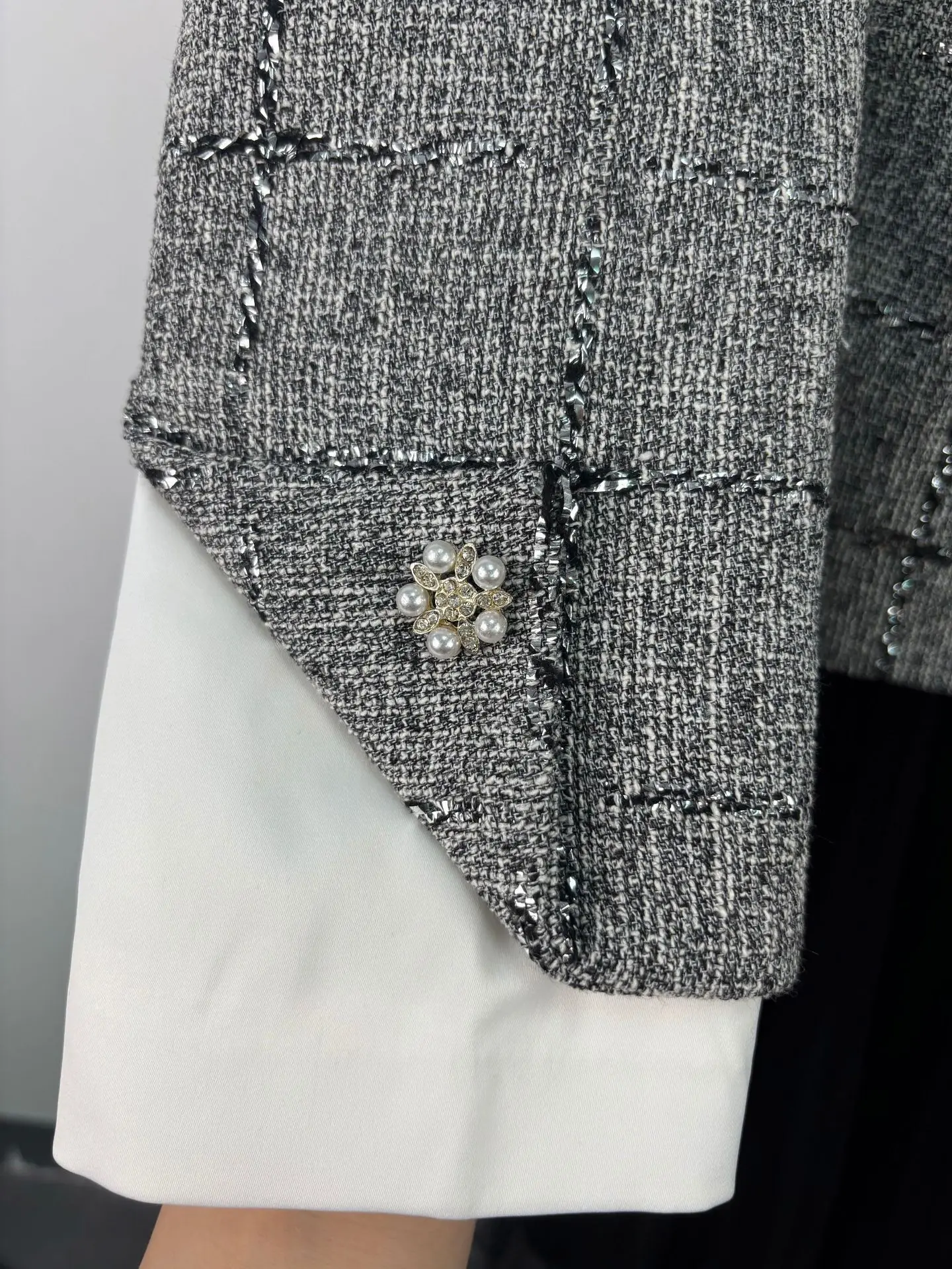 BEWQ موضة المرأة 2 قطعة مجموعة تويد حزام واحدة الصدر معطف طويل الأكمام الشاش تنورة دعوى مساء حفلة 2025 الخريف جديد #6