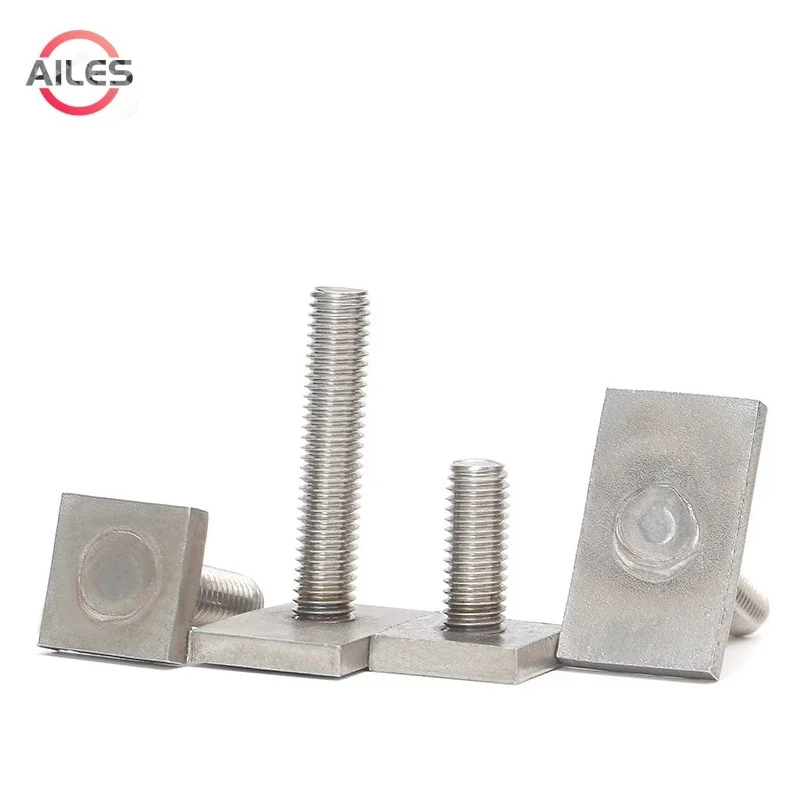 304 Stainless Steel T Shape Track Chute Rail Bolts M6 M8 M10 Square Retangular Head Screws 16 to 50mm Length