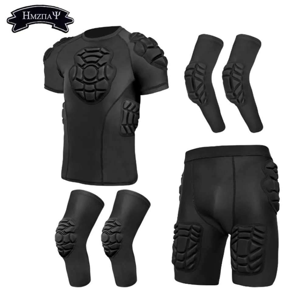Men's Sports Anti-Collision Suit Quick Drying Tight Olive Short Sleeved Shorts Armor Goalkeeper Football Suit Protective Gear