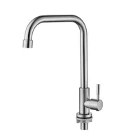 Stainless Steel Kitchen Faucet Single Lever Hole Tap Cold Sink Faucet Single Handle Deck Mounted Water Tap(hose not include) 5