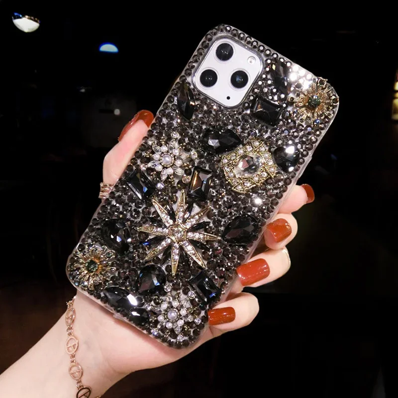 

Crystal Flash Phone Case, Soft Cover, Water Diamond, Flower, Pearl, Suitable for Samsung S24, S21, S20 FE, S22, 23Ultra, Note20