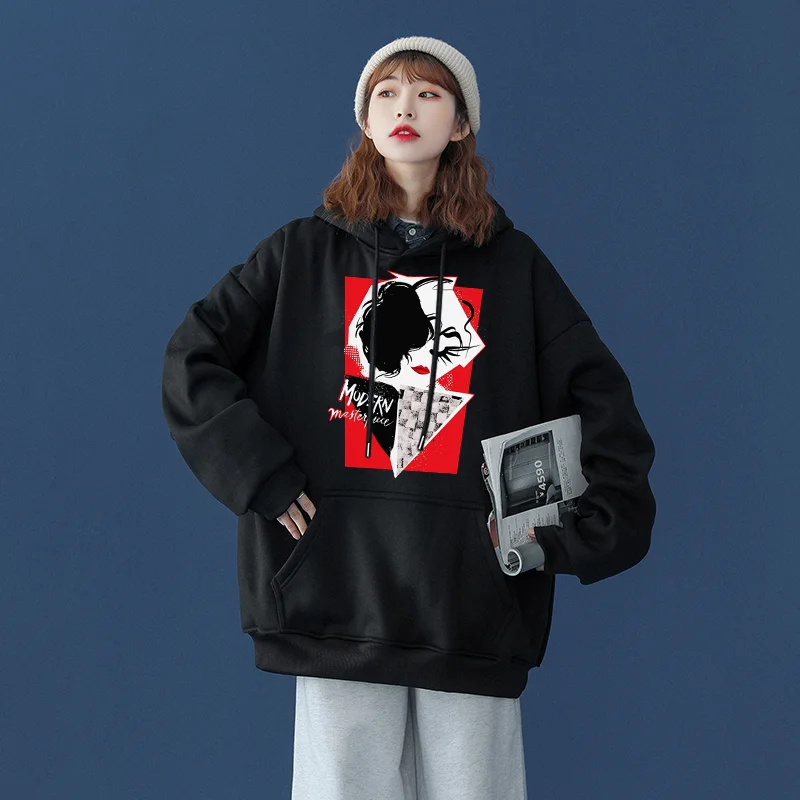 Disney 101 Dalmatians Cruella Printed Hoodies Cruella Street Sports and Leisure Student Couple Hoodies