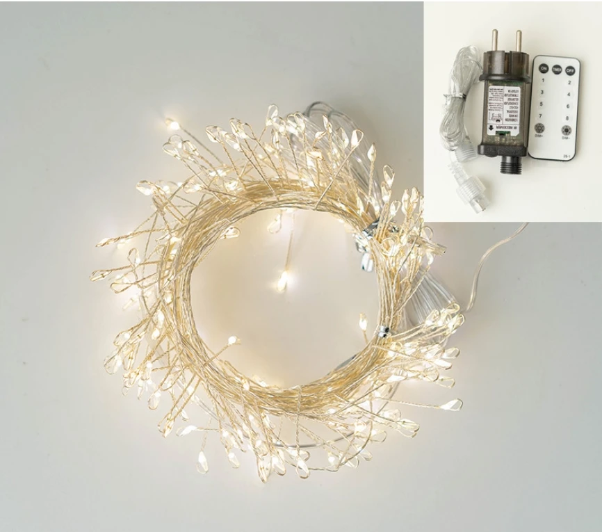 Imagem -02 - Luzes Firecracker Cobre Fio String Luzes Preto Fio Feriado Luzes Decorativas Masculino e Feminino Conexão Natal 6m 3mled