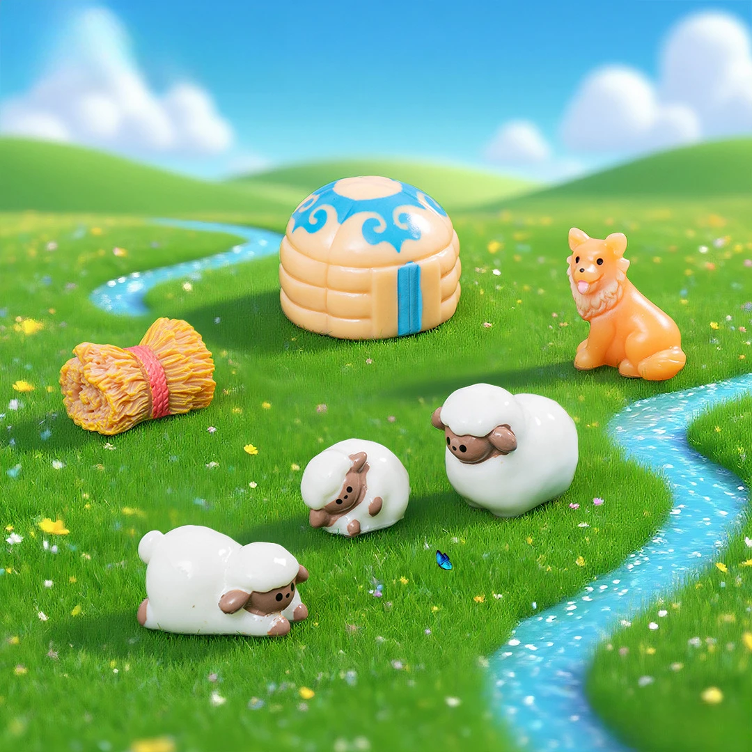 

100pcs Cute 3D Mini Dog Sheep Fairy Garden Landscape Decoration Dollhouse Accessories Desktop Oranment Miniature Craft