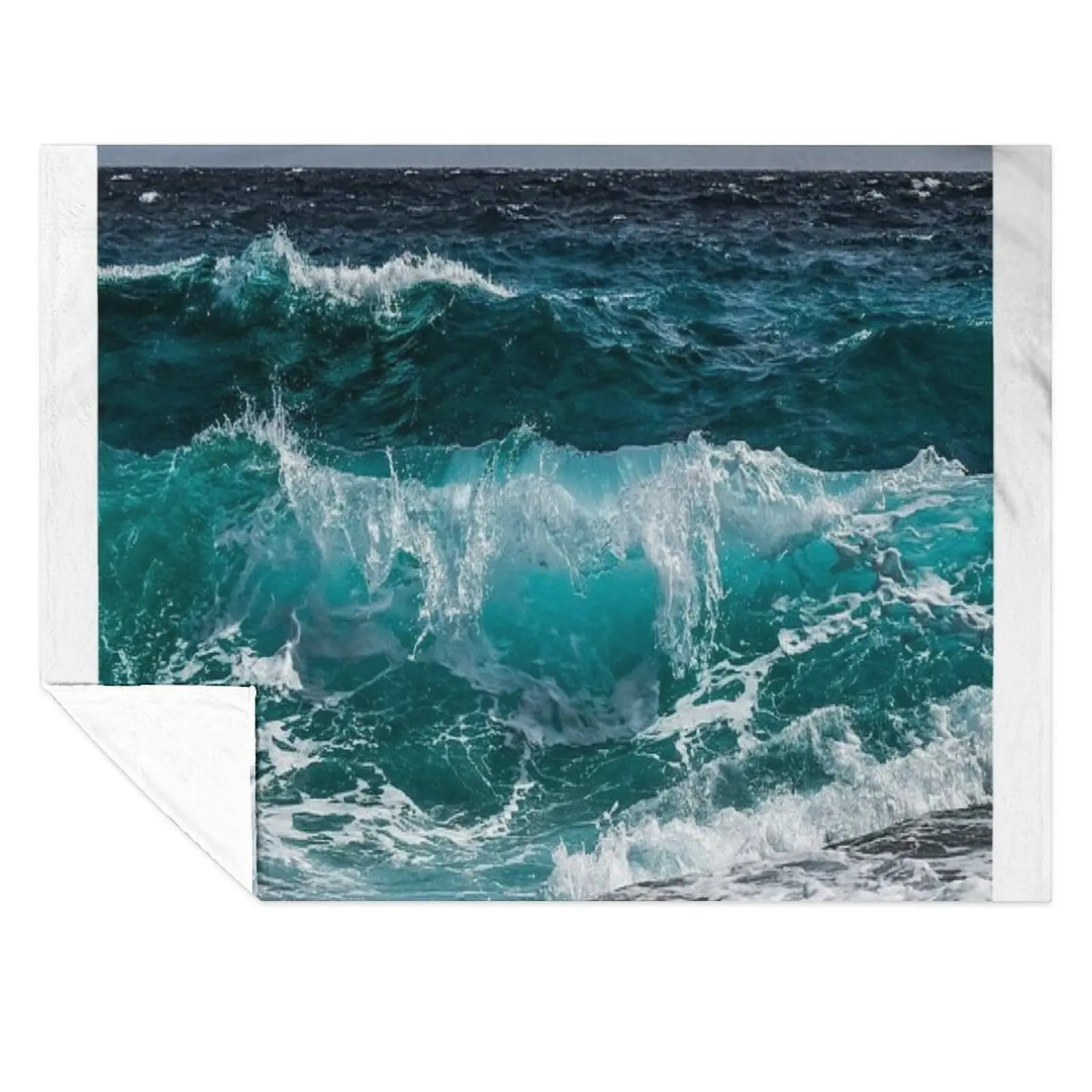 

Blue Ocean Waves Throw Blanket christmas gifts Softest Travel Blankets