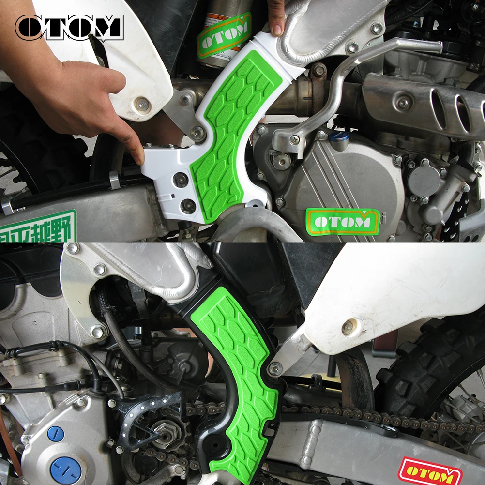 OTOM 2009-2018 Motorcycle X-Grip Frame Guard Cover Protection Shell For KAWASAKI KX250F KX450F Accessories Motocross Dirt Bikes