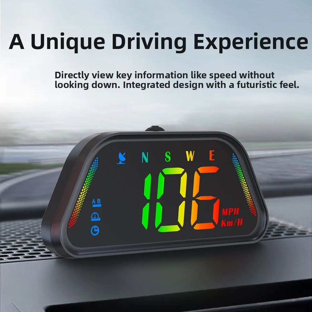 

Автомобильный HUD-спидометр с проекционным дисплеем, 5В, с вращающимся держателем на присоске, USB-кабелем питания, противоскользящей накладкой, цифровой монитор скорости