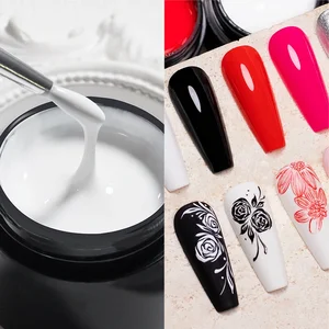 Bozlin Verniz Gel UV, ohne Wischgemälde, Schwarzweiß, Nagelkunstlinie, Glitzer, Deckmantel, polnische Maniküre, 5 ml, 4 in 1 8 Hauptverkäufe t -Shirt scheint im Dunkeln - №6