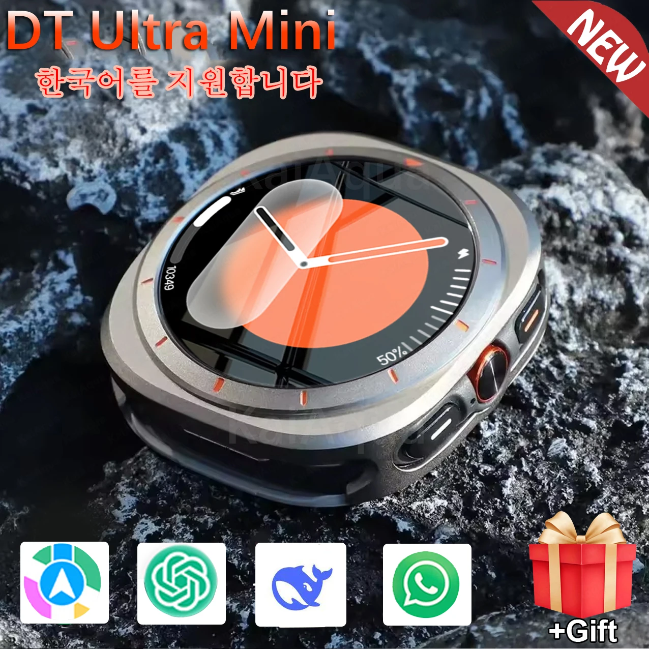 

2026 DT Ultra 7 Mini SmartWatch Мужские 32 ГБ Памяти GPS IP68 Водонепроницаемые AMOLED HD Сапфировый экран Bluetooth Вызов 1,3 дюйма SmartWatch