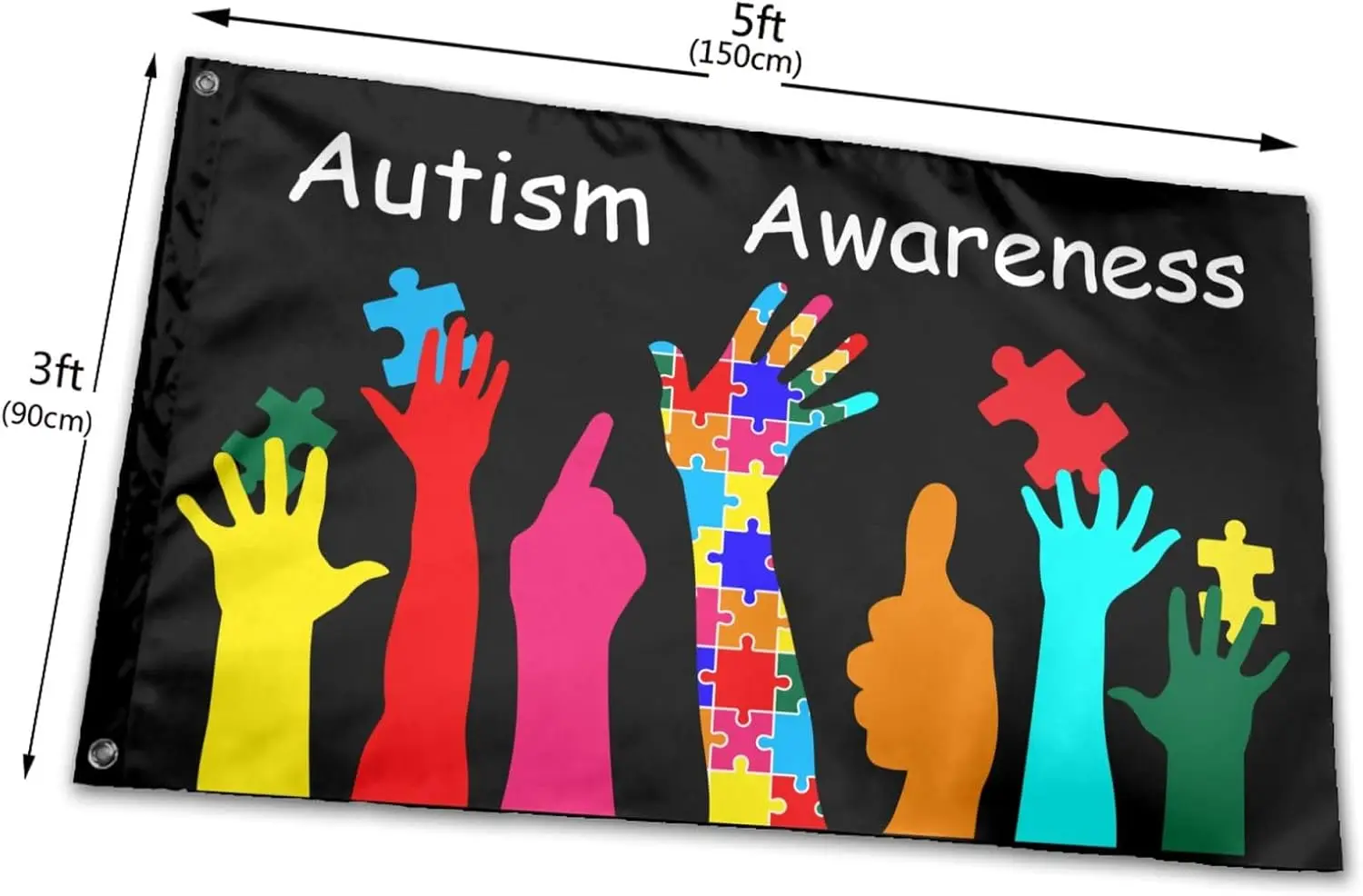 Flagicts 100% Polyester Autism Awareness Flag