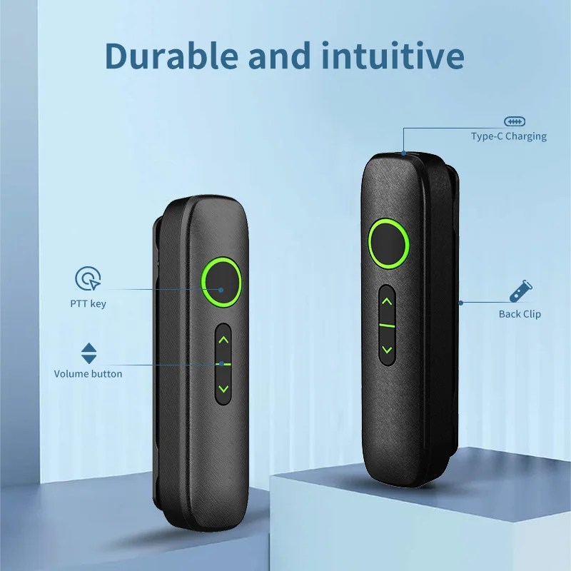 UNIKOO UK10 Mini Portable Walkie Talkies Collar Clip FM  Handsfree Two-way Radio Transceiver with Earphone for Salon Cafe