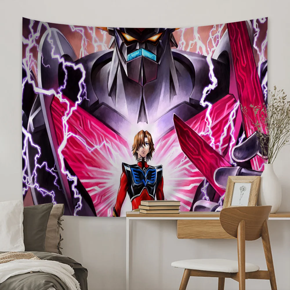 

U-UFO R-ROBO G-GRENDIZER G-GOLDORAK Printed Large Wall Tapestry Art Science Fiction Room Home Decor Decor Blanket