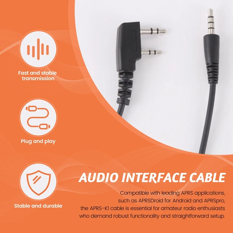 Kabel antarmuka Audio FULL-APRS-K1 untuk Baofeng/Kenwood/Wouxun/TYT Quansheng Android(Aprsdroid)-IOS (Aprspro)