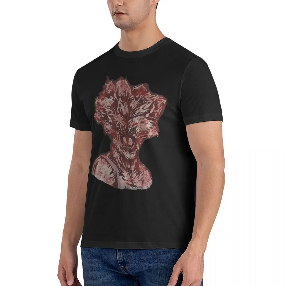 Bloody Clicker T Shirts for Men Cotton Vintage T-Shirts Crew Neck The Last Of Us Tees Short Sleeve Clothing 6XL