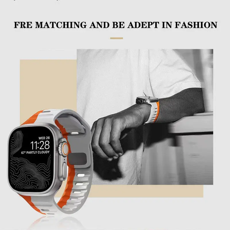 Силиконовый ремешок и ремешок для Apple watch band 9 8 7 6 SE 5 4 40 мм 44 мм 41 мм 45 мм, резиновый браслет для i watch series 1/2/3 38 мм 42 мм