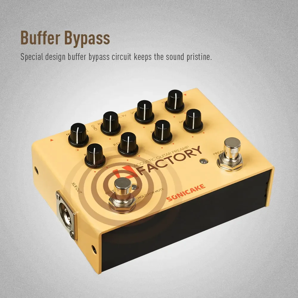 SONICAKE A Factory Analog Preamp and Digital Reverb Dual footswitch تأثيرات الجيتار دواسة QDS-04 الهدايا