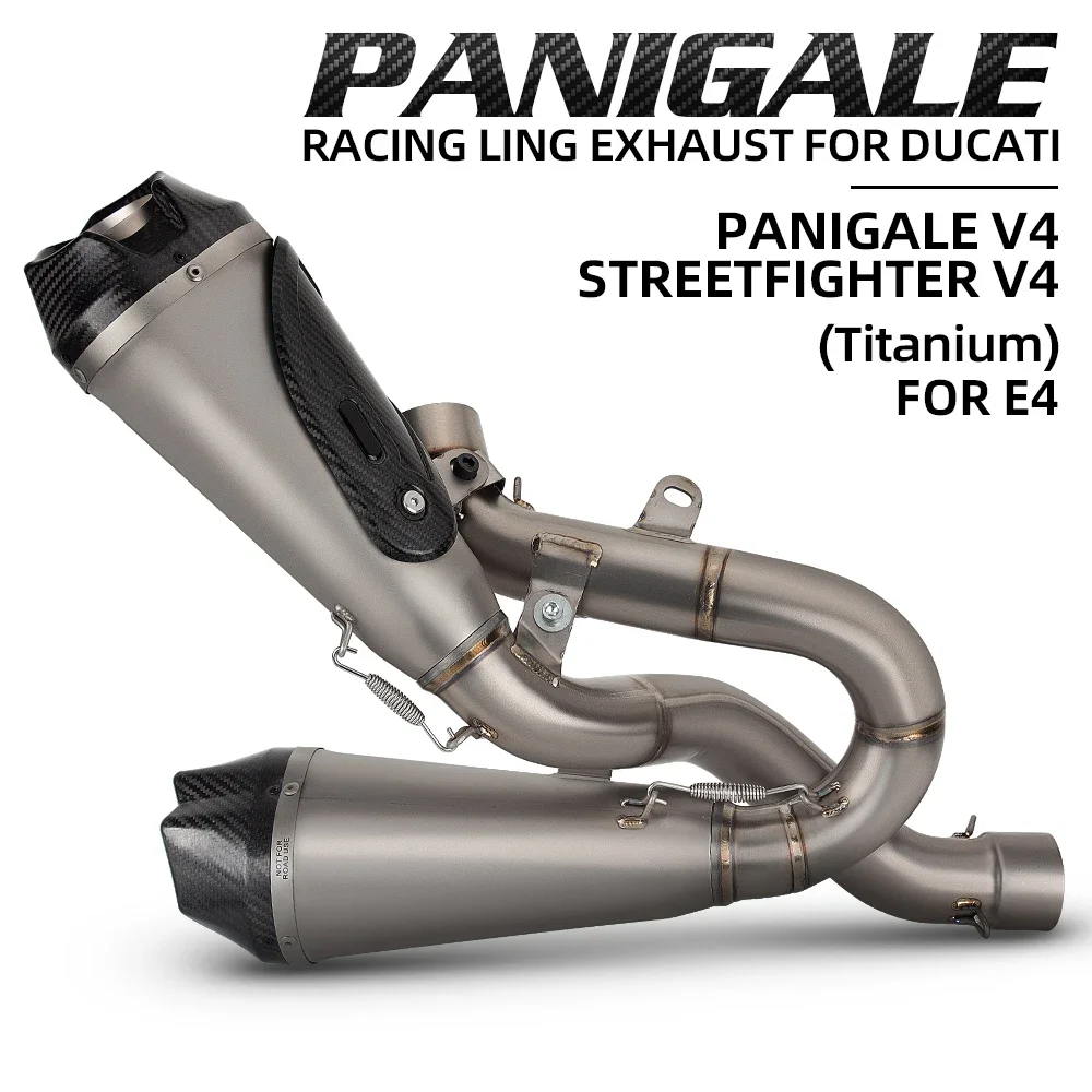 For Panigale V4 V4S Exhaust Street Fighter V4 Full Section Titanium Alloy Exhaust 3