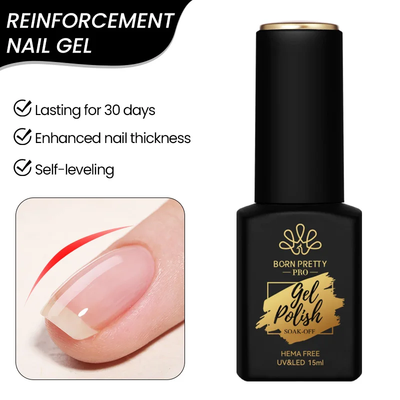 BORN PRETTY PRO Hema Base libera Gel Top Coat Smalto Super Top Coat Rinforzo Saok Off Gel UV Nail Art Smalto