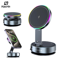 Wireless Charger Magnetic Car Fast Charging Station for iPhone 17 16 15 14 13 12 360° Adjustable Suction Cup Car Phone Stand