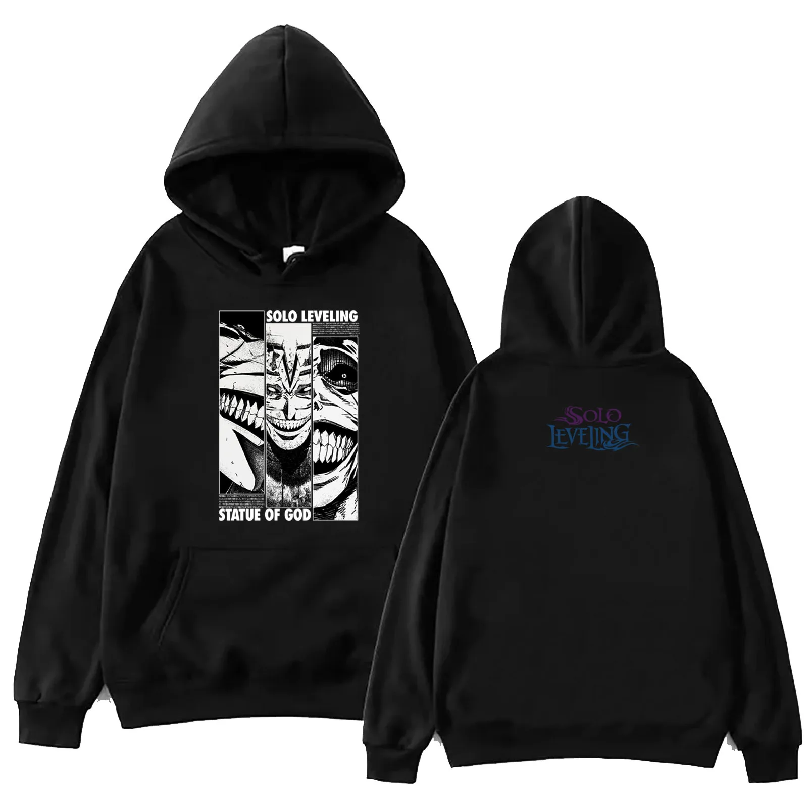 Solo Leveling Statue of God Sung Jinwoo Anime Hoodie Long Sleeve Streetwear Women Men Hooded Sweatshirt Fashion