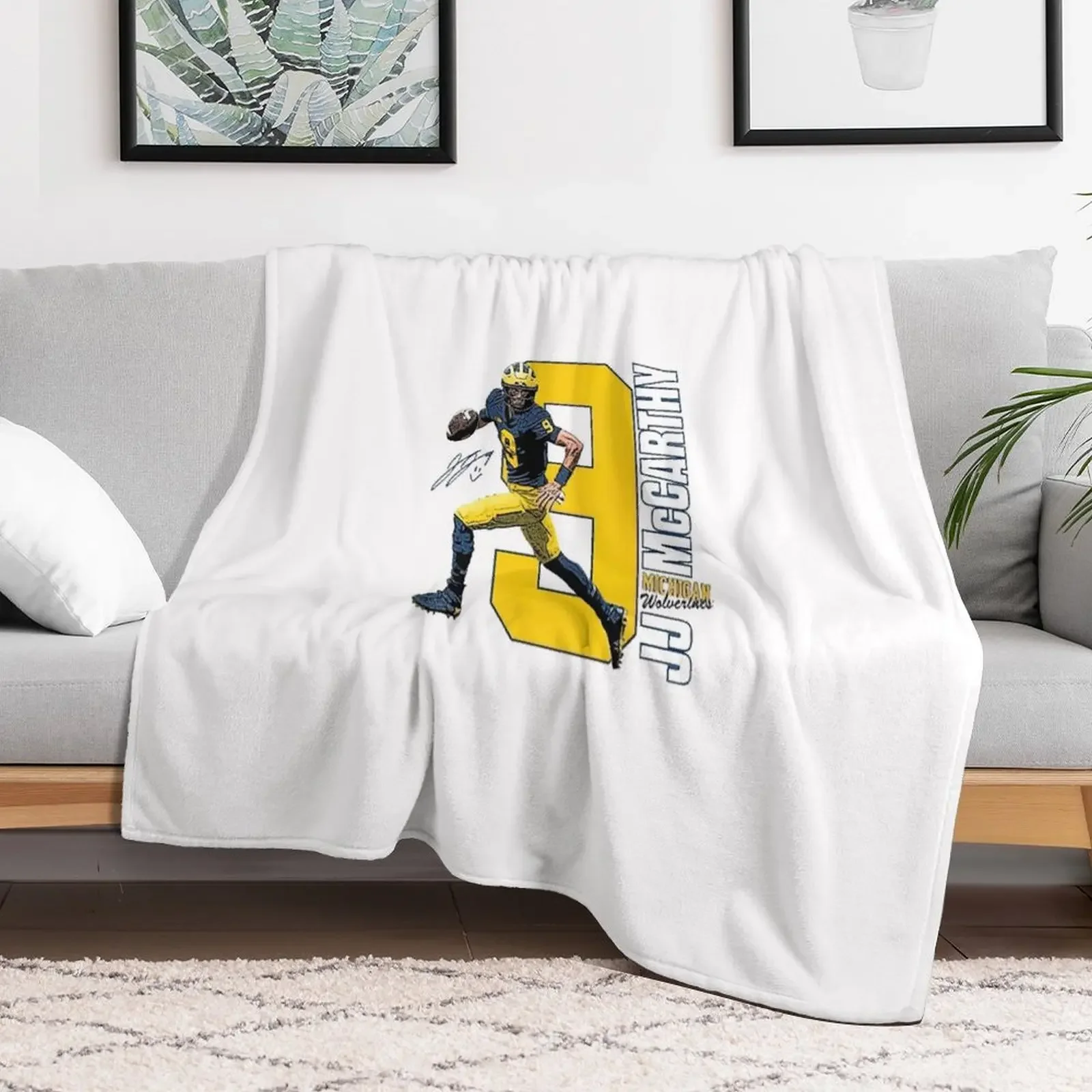 

Университет Мичигана Football Grey JJ McCarthy Плюшевое одеяло для кровати и пляжа