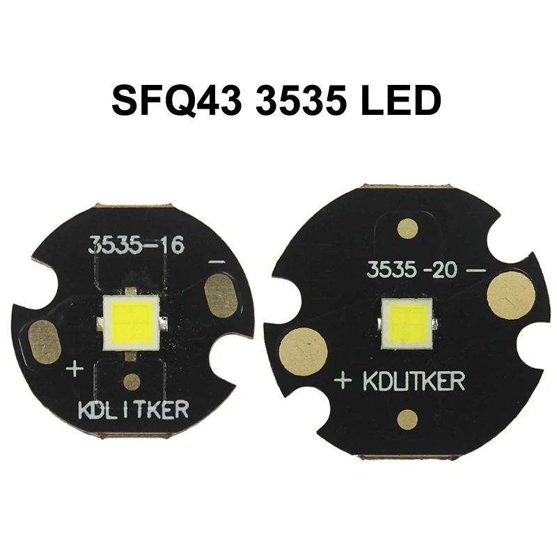 

SFQ43 4x Core 3V 12A 3000 Lumens 6500K SMD 3535 LED Emitter on KDLITKER DTP Copper MCPCB Flashlight DIY Long Throw