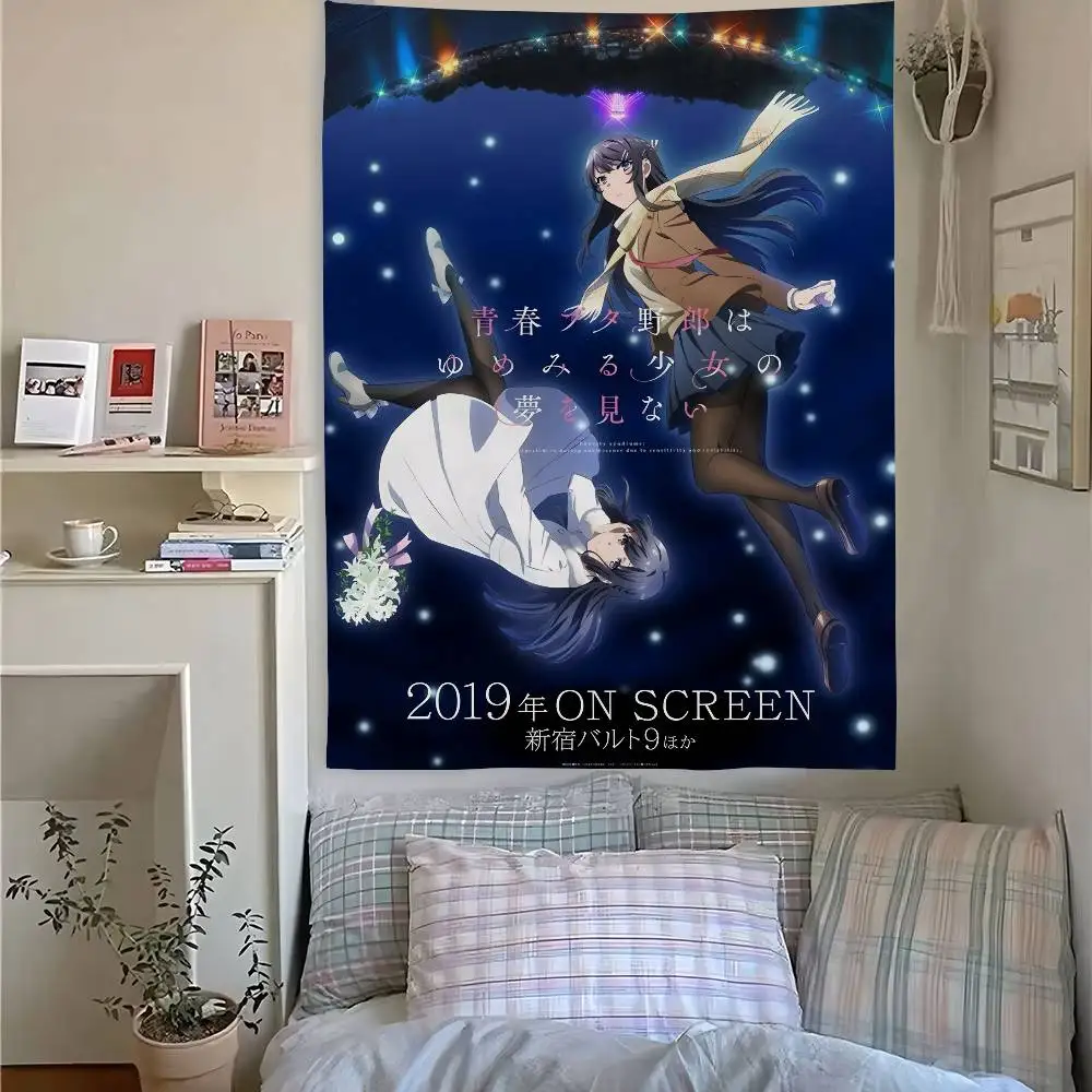 

Sexy B-Bunny Girl S-Senpai Tapestry Bedroom Living Home Decor Bar Outdoor Festival Wall Hanging Decoration Background Art Banner