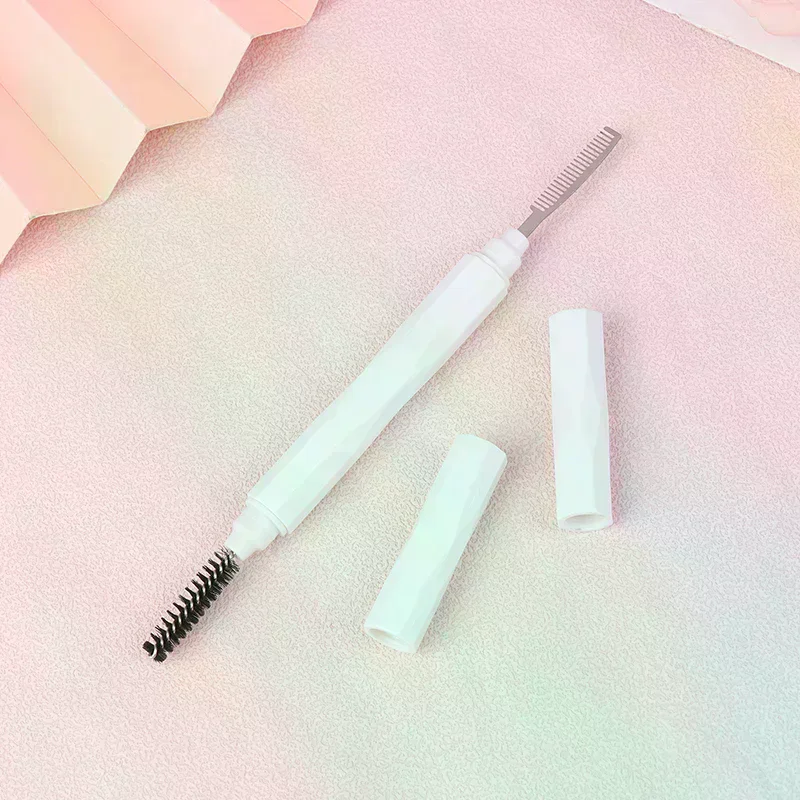 Spiral Brush Fine Double Headed Eyebrow and Eyelash Comb Toothed Small Steel Comb Professional Beauty Makeup Tools for Eye