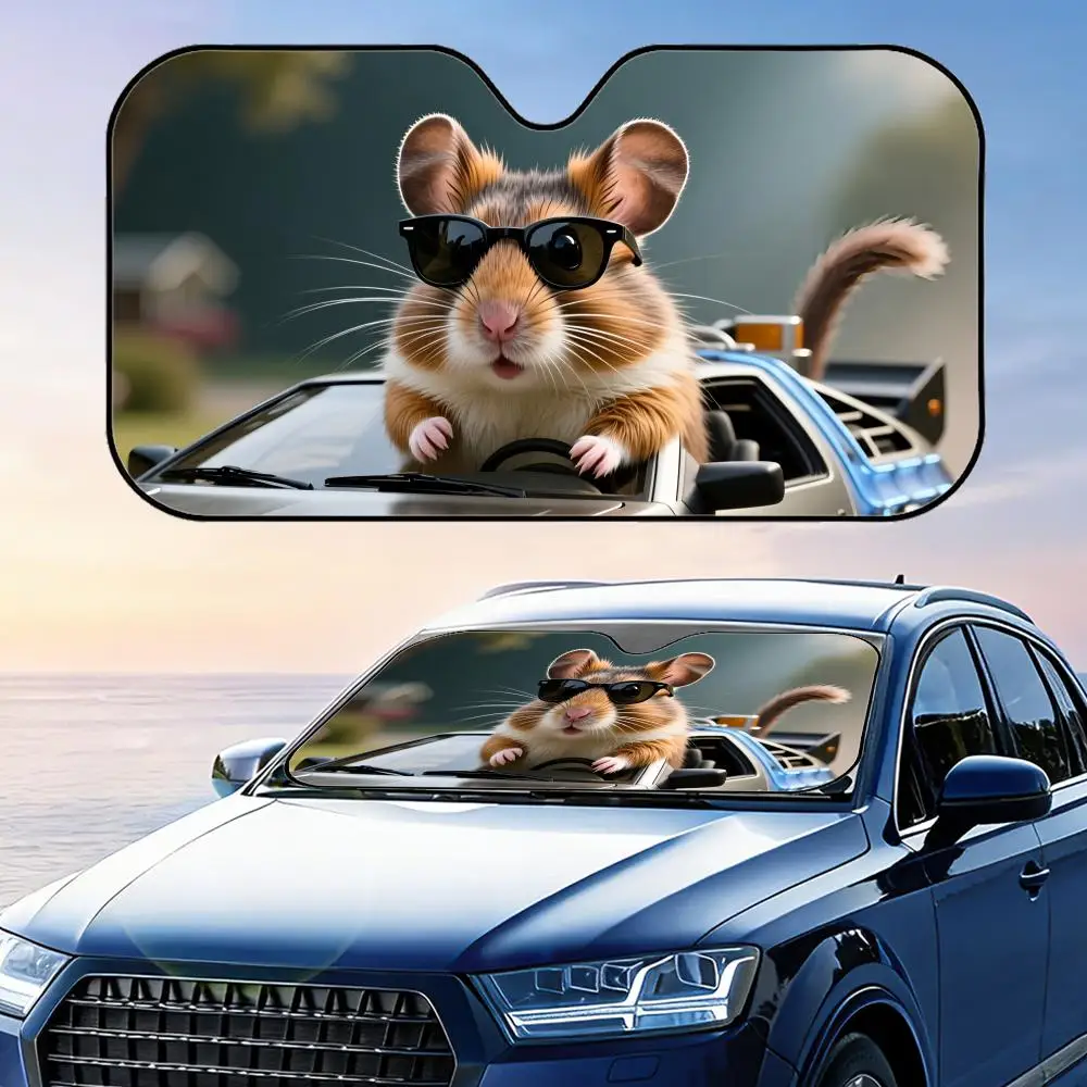 

Забавный солнцезащитный козырек для автомобиля в виде мышки, складной, для лобового стекла, защита от УФ-излучения, отражающий, теплоизоляционный, многоразовый чехол