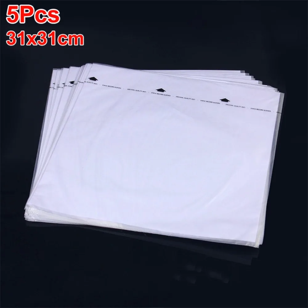 New 12 Inch Vinyl Records Sleeve White Resealable Inner Record Sleeves LP Vinyl Record Cover