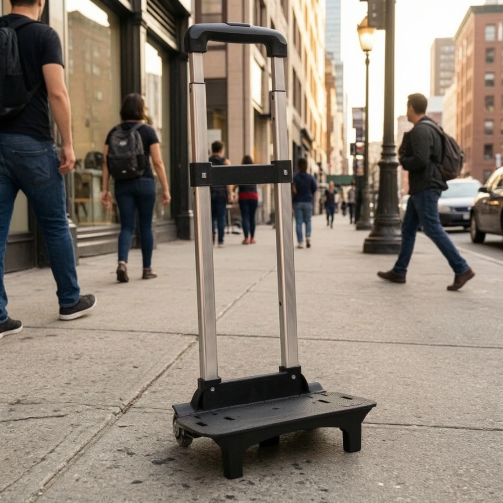 Foldable Trolley Rack Two-Wheel Foldable Luggage Cart Folding Hand Truck Lightweight Dolly Portable for Students, School, Travel