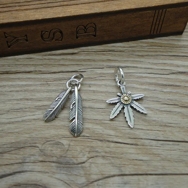 

Men's and women's accessories Thai Silver DIY pendant Wholesale of Sterling Silver Jewelry Feather Necklace Pendant