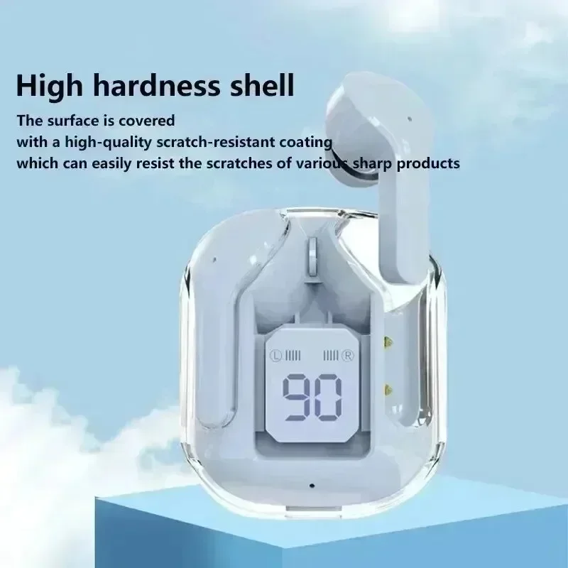 Premium T2 Tws Wireless Bluetooth Headset Earbuds Transparent ENC Digital Display Stereo Sound Earphones image 4