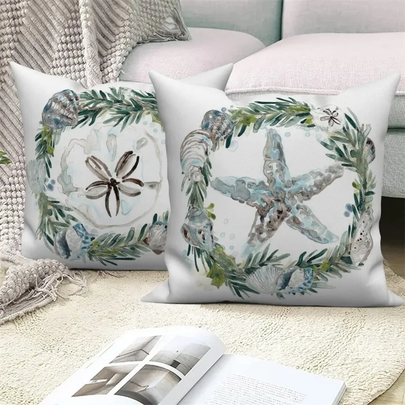 Animali dell\'oceano Ancora Nave Federa decorativa Divano Fodera per cuscino Federa per casa Camera da letto Decorazione auto 40x40 45x45 50x50 cm