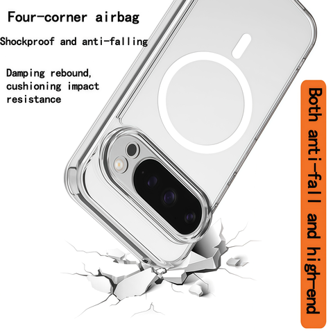 Coque transparente mate givrée avec armure magnétique, étui fin antichoc pour Google Pixel 10 9 Pro XL 8 7 6 Pro 9a 8a 7a 6a