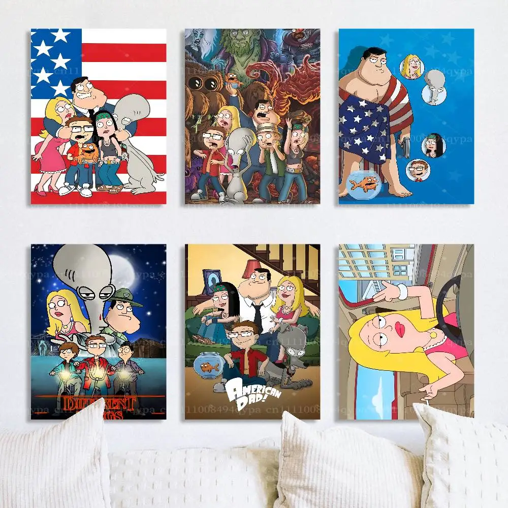 A-American Dad Cartoon Roger Poster Cool Wall Decor Art Print Matte Frameless Posters for Bedroom Office Living Room Home Decor