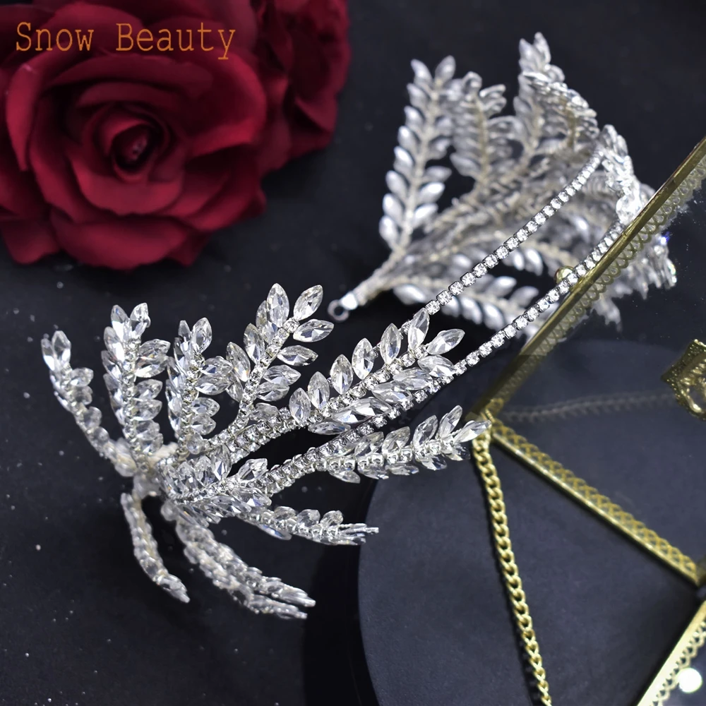 DZ019 Rhinestone Bridal Headband  Women Hair Jewelry Wedding Headpiece Bride Hair Accessories Handmade Hairbands Bride Headdress image 2