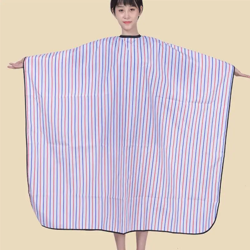 Striped Hairdressing Cape Professional Hair- Salon Barber Cloth Wrap Protect Gown Apron Waterproof Cutting Gown Styling