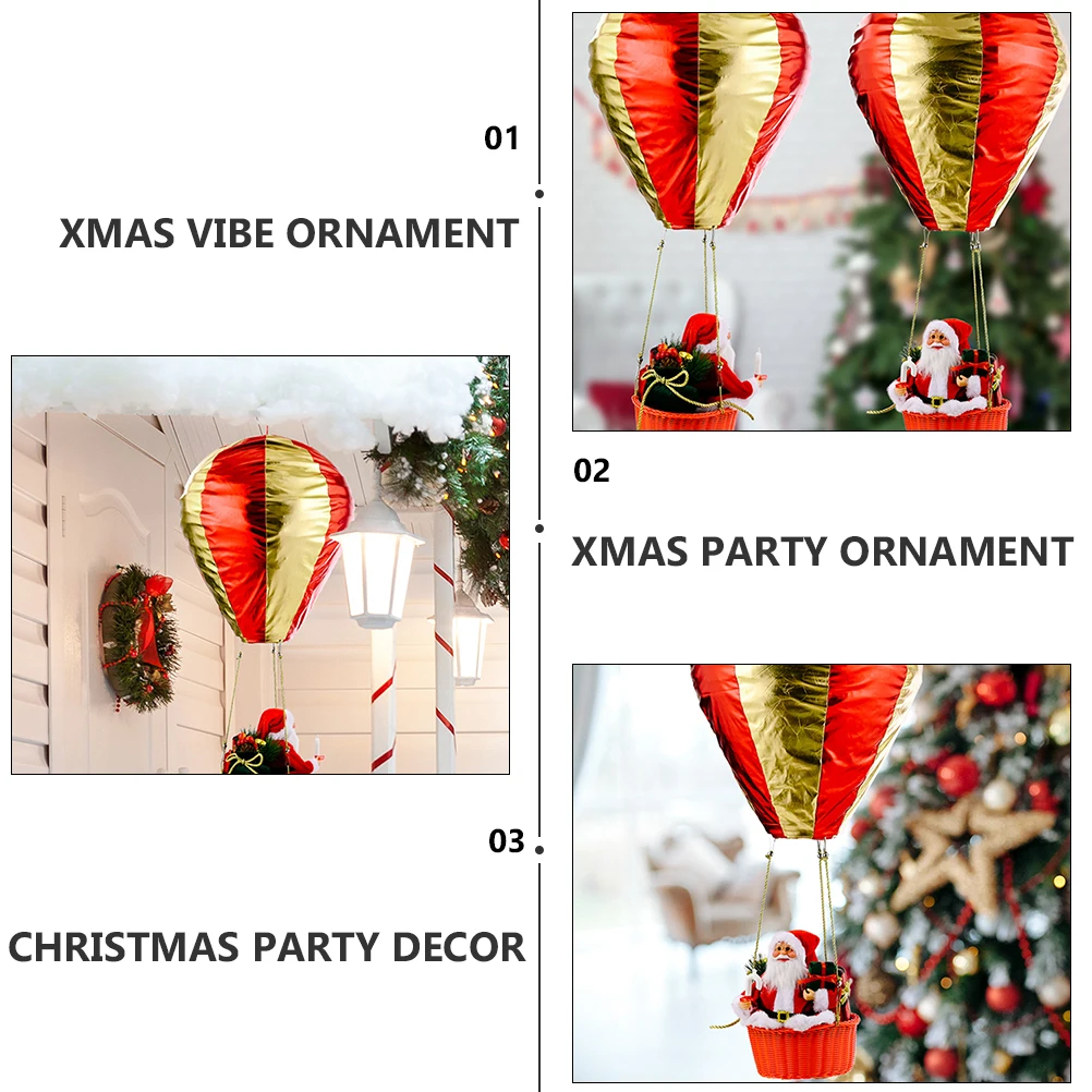 

Christmas Decoration Santa Hot Air Balloon Xmas Suspended Ceiling Decor For Party Home Office Mall Window Wall Doorway Hanging