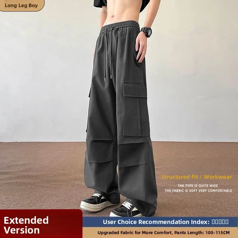 

Teenage Extended Length Loose Straight Leg Casual Workwear Trousers for Tall Men Summer New Style Comfortable Polyester Cotto...