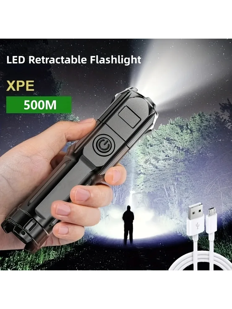 Puissante lampe de poche LED Rechargeable USB étanche Zoom pêche chasse Camping 100.00 Lumen lampe de poche tactique torche LED