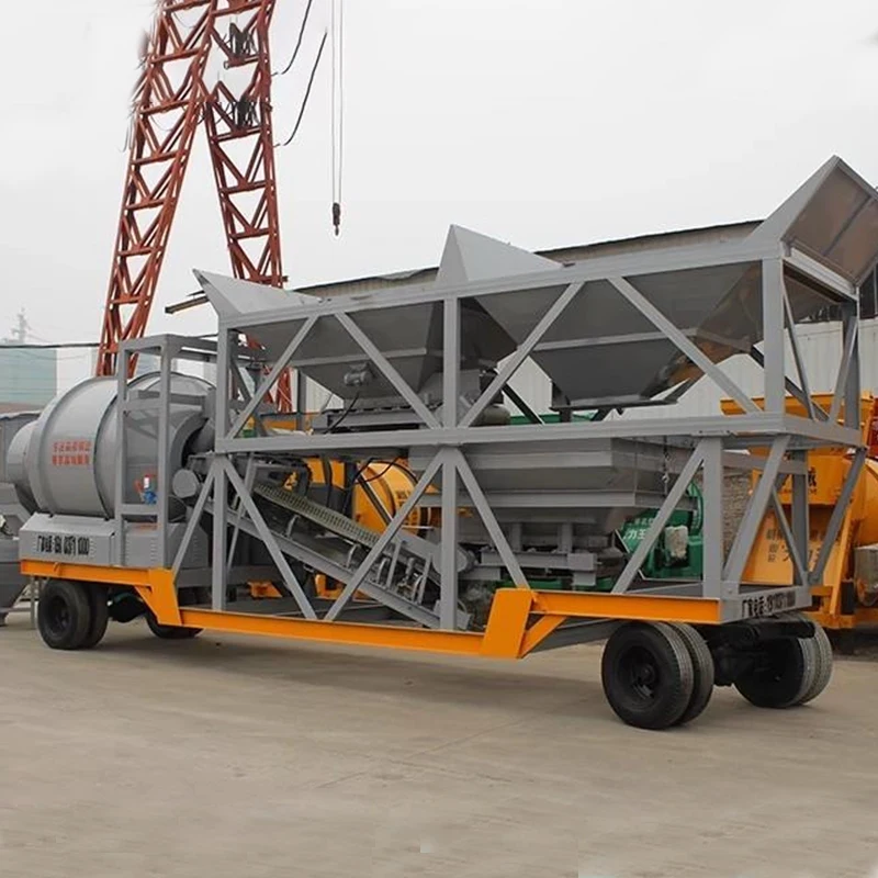 20m3/H 30m3/H 60m3/H 100m3/H Ready Wet Mix Portable Mobile Concrete Batching Mixing Plant Production Line with Pump & Motor