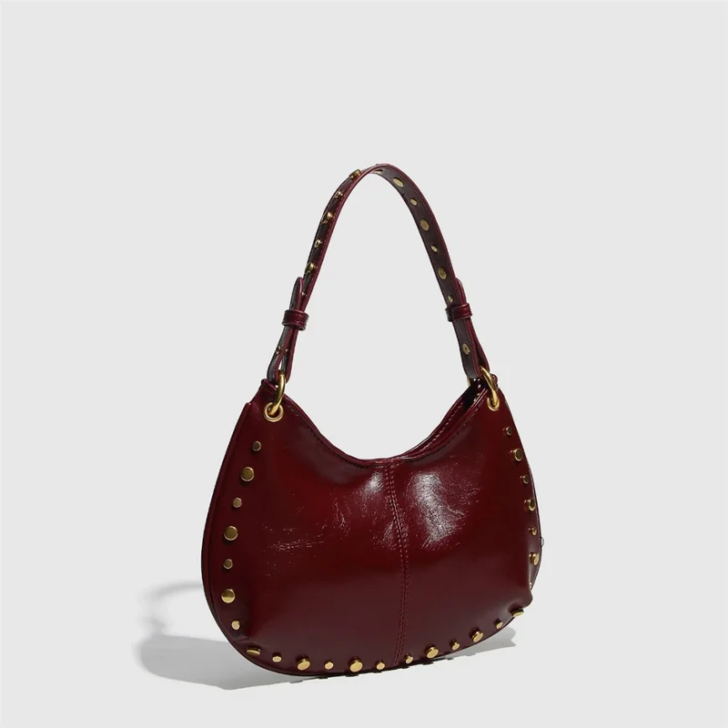 فاسق نمط برشام تصميم جلد ناعم تحت الإبط حقائب النساء بلون حقيبة كتف عادية سعة كبيرة حقائب يد للسيدات Bolsas